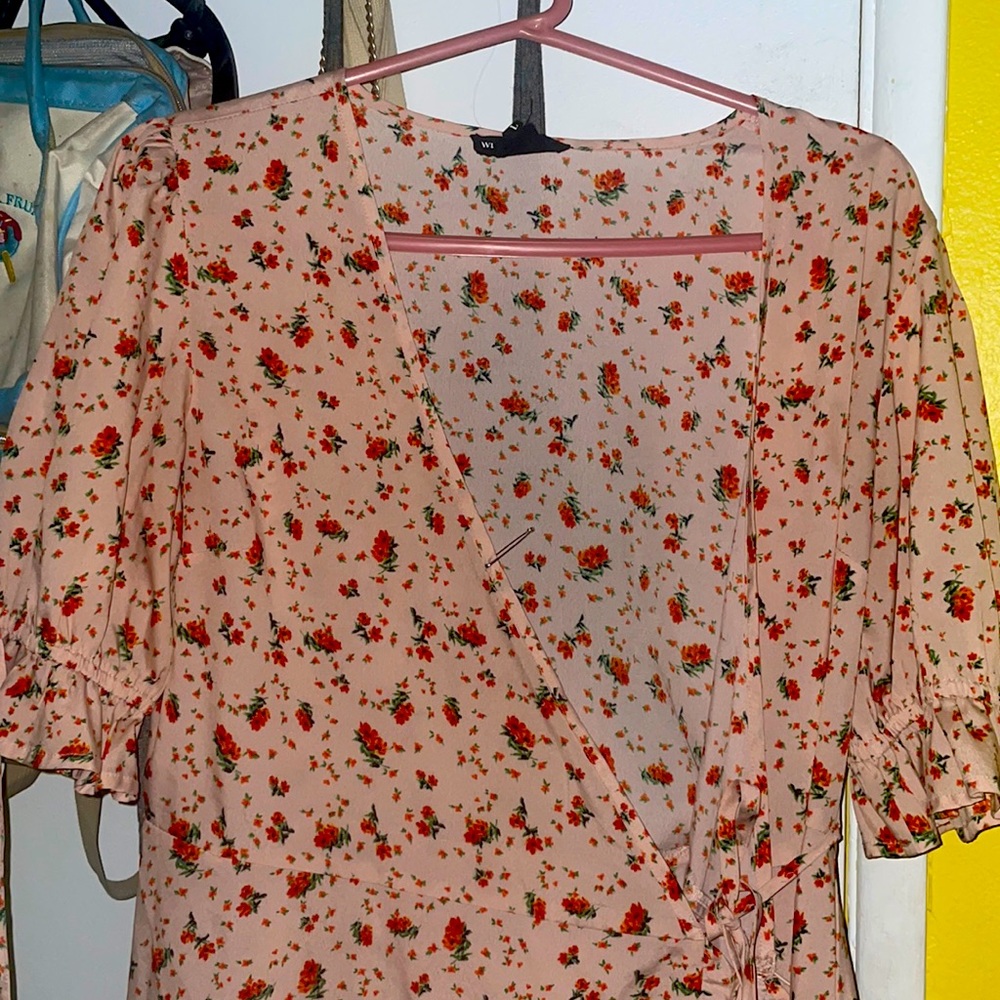 Pink milkmaid dress
